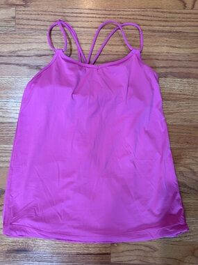 Lululemon Tank Top Size 4 Pink Paradise Make a Move Open Back Strappy Shelf Bra
